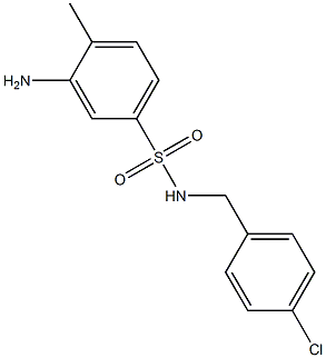 3-amino-N-[(4-chlorophenyl)methyl]-4-methylbenzene-1-sulfonamide 结构式