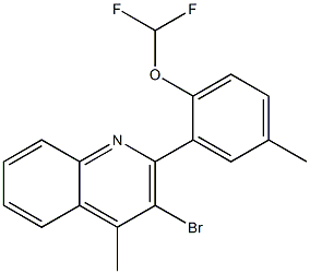 3-bromo-2-[2-(difluoromethoxy)-5-methylphenyl]-4-methylquinoline 结构式