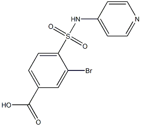 3-bromo-4-(pyridin-4-ylsulfamoyl)benzoic acid 结构式