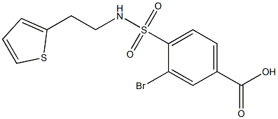 3-bromo-4-{[2-(thiophen-2-yl)ethyl]sulfamoyl}benzoic acid 结构式