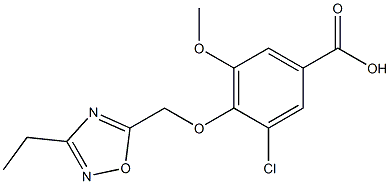 3-chloro-4-[(3-ethyl-1,2,4-oxadiazol-5-yl)methoxy]-5-methoxybenzoic acid 结构式