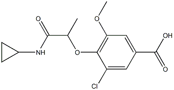 3-chloro-4-[1-(cyclopropylcarbamoyl)ethoxy]-5-methoxybenzoic acid 结构式