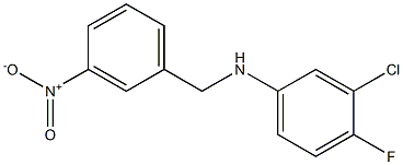 3-chloro-4-fluoro-N-[(3-nitrophenyl)methyl]aniline 结构式