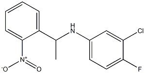 3-chloro-4-fluoro-N-[1-(2-nitrophenyl)ethyl]aniline 结构式