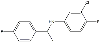 3-chloro-4-fluoro-N-[1-(4-fluorophenyl)ethyl]aniline 结构式