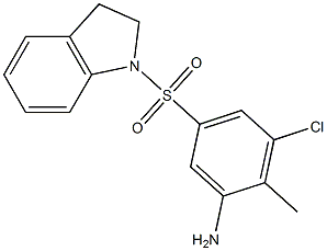 3-chloro-5-(2,3-dihydro-1H-indole-1-sulfonyl)-2-methylaniline 结构式