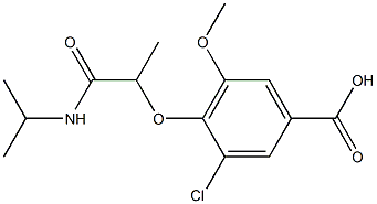 3-chloro-5-methoxy-4-[1-(propan-2-ylcarbamoyl)ethoxy]benzoic acid 结构式