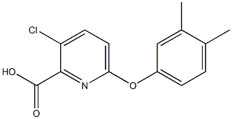 3-chloro-6-(3,4-dimethylphenoxy)pyridine-2-carboxylic acid 结构式