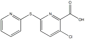 3-chloro-6-(pyridin-2-ylsulfanyl)pyridine-2-carboxylic acid 结构式