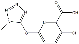 3-chloro-6-[(1-methyl-1H-1,2,3,4-tetrazol-5-yl)sulfanyl]pyridine-2-carboxylic acid 结构式