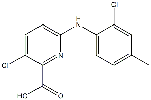 3-chloro-6-[(2-chloro-4-methylphenyl)amino]pyridine-2-carboxylic acid 结构式