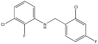 3-chloro-N-[(2-chloro-4-fluorophenyl)methyl]-2-fluoroaniline 结构式