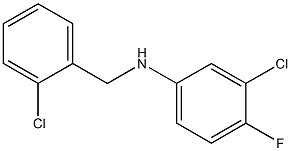 3-chloro-N-[(2-chlorophenyl)methyl]-4-fluoroaniline 结构式