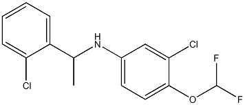 3-chloro-N-[1-(2-chlorophenyl)ethyl]-4-(difluoromethoxy)aniline 结构式