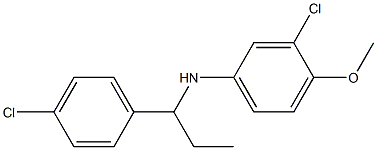 3-chloro-N-[1-(4-chlorophenyl)propyl]-4-methoxyaniline 结构式