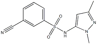 3-cyano-N-(1,3-dimethyl-1H-pyrazol-5-yl)benzenesulfonamide 结构式
