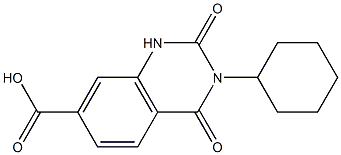 3-cyclohexyl-2,4-dioxo-1,2,3,4-tetrahydroquinazoline-7-carboxylic acid 结构式