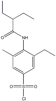 3-ethyl-4-(2-ethylbutanamido)-5-methylbenzene-1-sulfonyl chloride 结构式