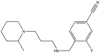 3-fluoro-4-({[3-(2-methylpiperidin-1-yl)propyl]amino}methyl)benzonitrile 结构式