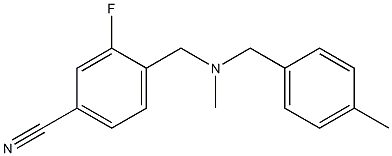 3-fluoro-4-({methyl[(4-methylphenyl)methyl]amino}methyl)benzonitrile 结构式