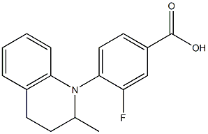 3-fluoro-4-(2-methyl-1,2,3,4-tetrahydroquinolin-1-yl)benzoic acid 结构式