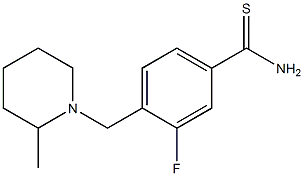 3-fluoro-4-[(2-methylpiperidin-1-yl)methyl]benzenecarbothioamide 结构式