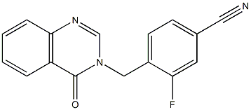 3-fluoro-4-[(4-oxo-3,4-dihydroquinazolin-3-yl)methyl]benzonitrile 结构式