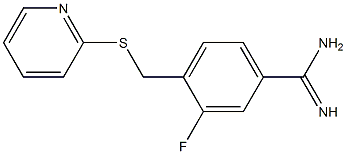 3-fluoro-4-[(pyridin-2-ylsulfanyl)methyl]benzene-1-carboximidamide 结构式