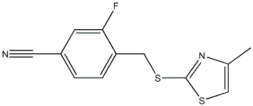 3-fluoro-4-{[(4-methyl-1,3-thiazol-2-yl)sulfanyl]methyl}benzonitrile 结构式