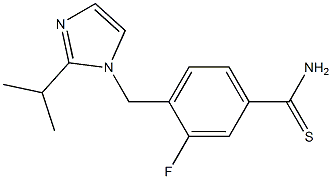 3-fluoro-4-{[2-(propan-2-yl)-1H-imidazol-1-yl]methyl}benzene-1-carbothioamide 结构式