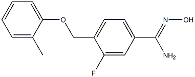 3-fluoro-N'-hydroxy-4-[(2-methylphenoxy)methyl]benzenecarboximidamide 结构式