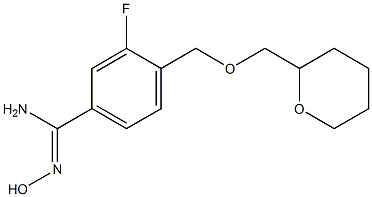 3-fluoro-N'-hydroxy-4-[(tetrahydro-2H-pyran-2-ylmethoxy)methyl]benzenecarboximidamide 结构式