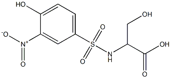 3-hydroxy-2-[(4-hydroxy-3-nitrobenzene)sulfonamido]propanoic acid 结构式