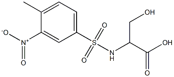 3-hydroxy-2-[(4-methyl-3-nitrobenzene)sulfonamido]propanoic acid 结构式