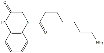 4-(7-aminoheptanoyl)-1,2,3,4-tetrahydroquinoxalin-2-one 结构式