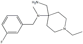 4-(aminomethyl)-1-ethyl-N-[(3-fluorophenyl)methyl]-N-methylpiperidin-4-amine 结构式