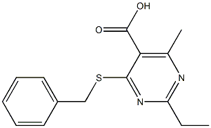 4-(benzylthio)-2-ethyl-6-methylpyrimidine-5-carboxylic acid 结构式