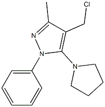 4-(chloromethyl)-3-methyl-1-phenyl-5-(pyrrolidin-1-yl)-1H-pyrazole 结构式
