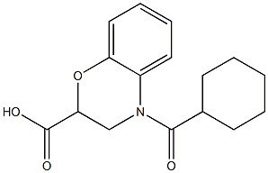 4-(cyclohexylcarbonyl)-3,4-dihydro-2H-1,4-benzoxazine-2-carboxylic acid 结构式