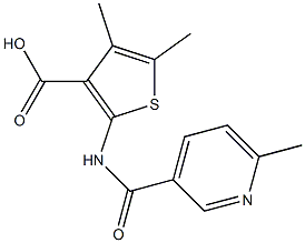 4,5-dimethyl-2-{[(6-methylpyridin-3-yl)carbonyl]amino}thiophene-3-carboxylic acid 结构式