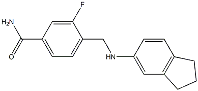 4-[(2,3-dihydro-1H-inden-5-ylamino)methyl]-3-fluorobenzamide 结构式