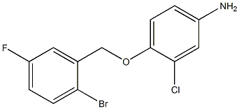 4-[(2-bromo-5-fluorobenzyl)oxy]-3-chloroaniline 结构式