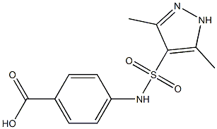 4-[(3,5-dimethyl-1H-pyrazole-4-)sulfonamido]benzoic acid 结构式