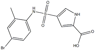 4-[(4-bromo-2-methylphenyl)sulfamoyl]-1H-pyrrole-2-carboxylic acid 结构式