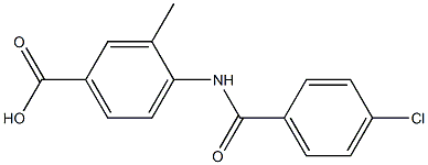 4-[(4-chlorobenzoyl)amino]-3-methylbenzoic acid 结构式
