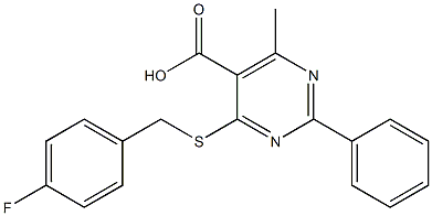 4-[(4-fluorobenzyl)thio]-6-methyl-2-phenylpyrimidine-5-carboxylic acid 结构式