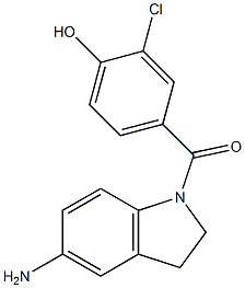 4-[(5-amino-2,3-dihydro-1H-indol-1-yl)carbonyl]-2-chlorophenol 结构式