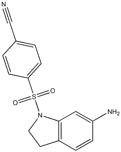 4-[(6-amino-2,3-dihydro-1H-indole-1-)sulfonyl]benzonitrile 结构式