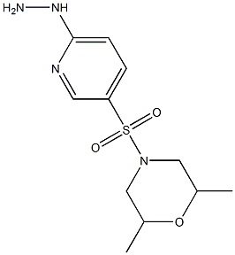 4-[(6-hydrazinylpyridine-3-)sulfonyl]-2,6-dimethylmorpholine 结构式