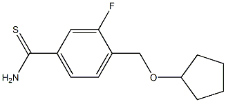 4-[(cyclopentyloxy)methyl]-3-fluorobenzenecarbothioamide 结构式